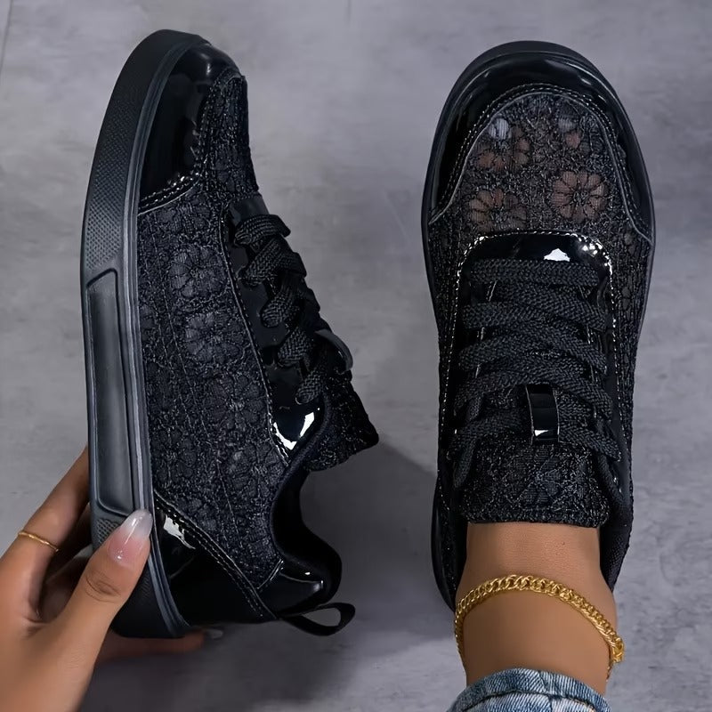 Waldoz Flora | Florale Spitzen-Sneaker