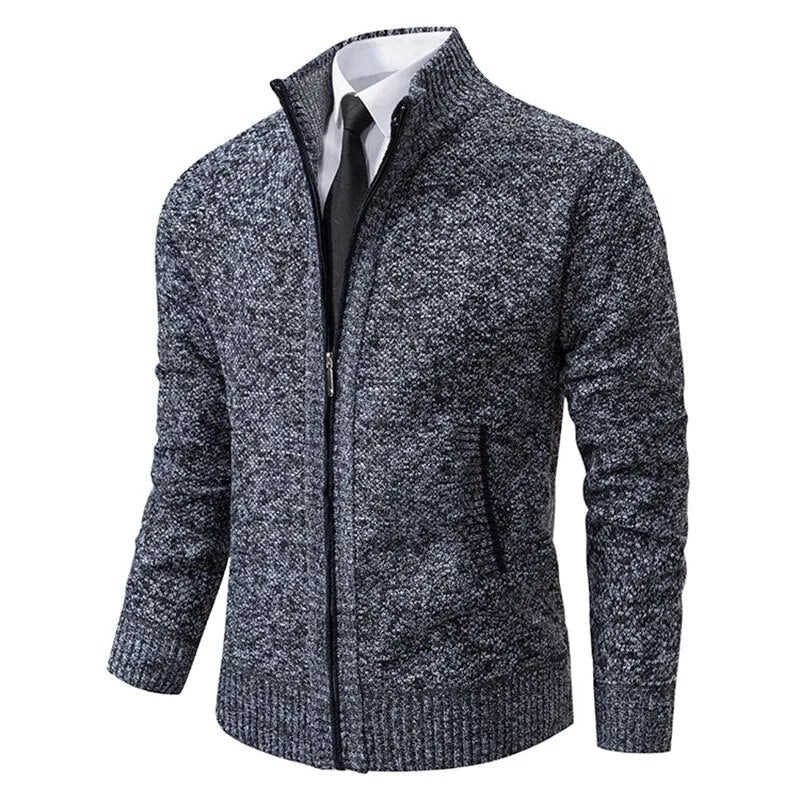 Leon | Strickpullover mit Reißverschluss und Taillierung