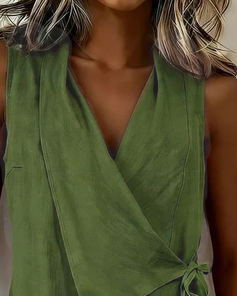 Wide Strap Cross Top with Bow