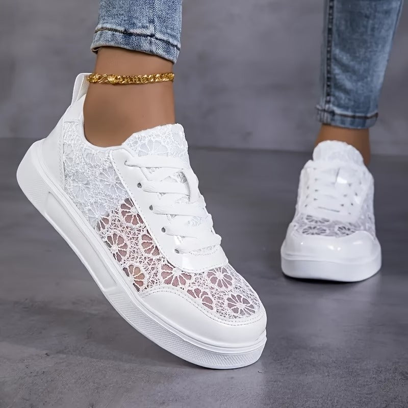Waldoz Flora | Florale Spitzen-Sneaker