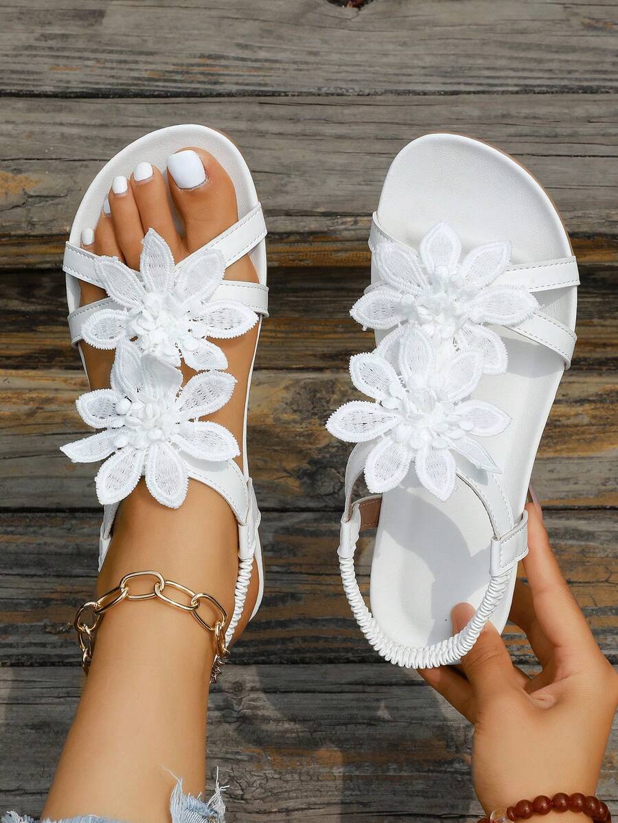 Waldoz Flora | Orthopädische Sandalen mit Blumenapplikation