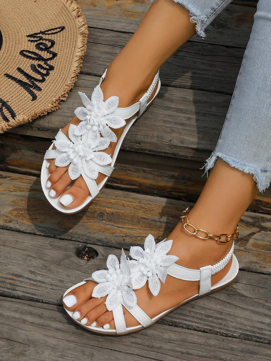 Waldoz Flora | Orthopädische Sandalen mit Blumenapplikation
