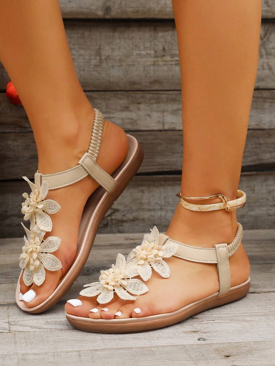 Waldoz Flora | Orthopädische Sandalen mit Blumenapplikation