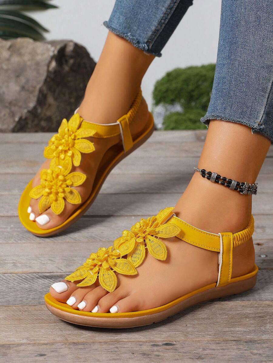 Waldoz Flora | Orthopädische Sandalen mit Blumenapplikation