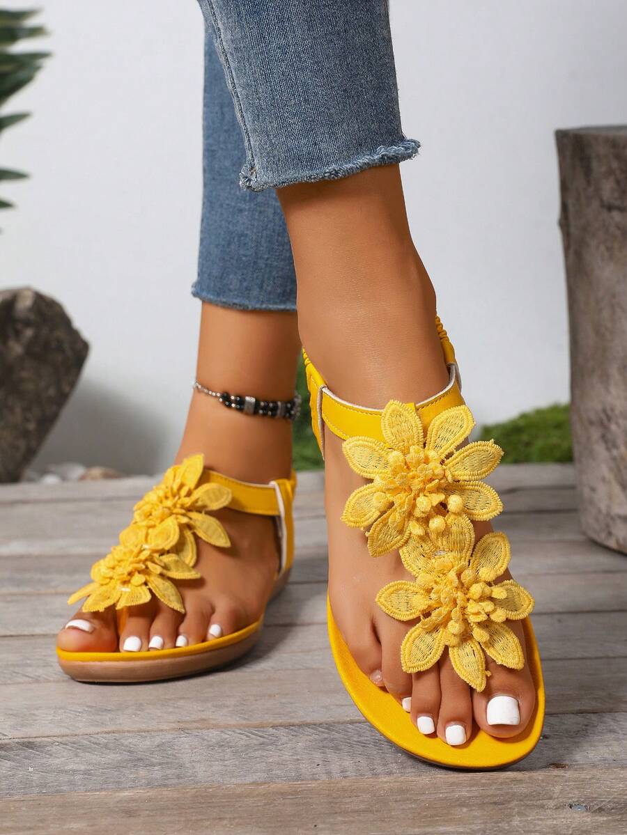 Waldoz Flora | Orthopädische Sandalen mit Blumenapplikation