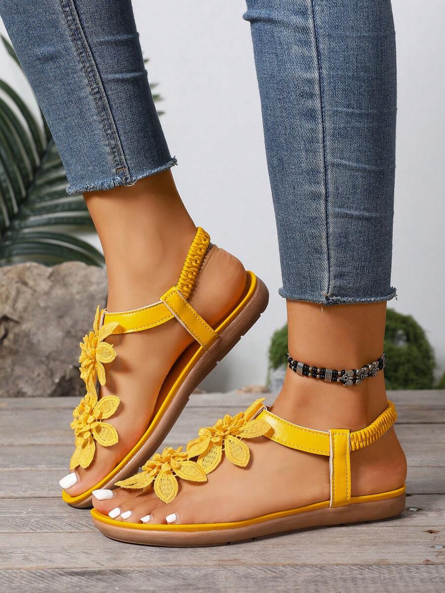 Waldoz Flora | Orthopädische Sandalen mit Blumenapplikation