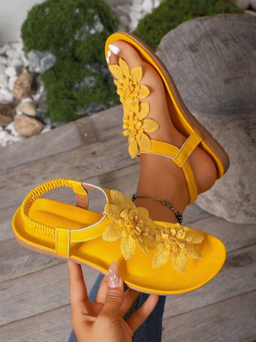 Waldoz Flora | Orthopädische Sandalen mit Blumenapplikation