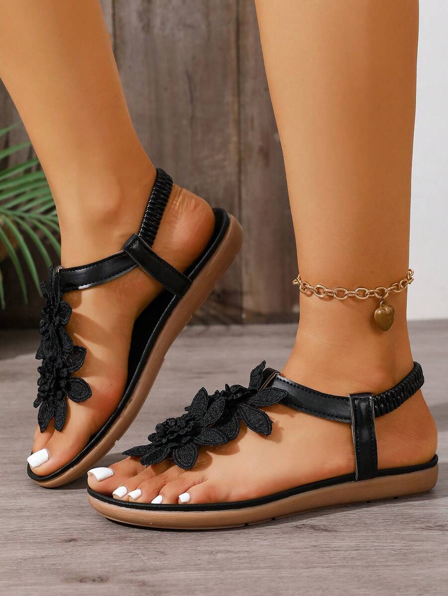 Waldoz Flora | Orthopädische Sandalen mit Blumenapplikation