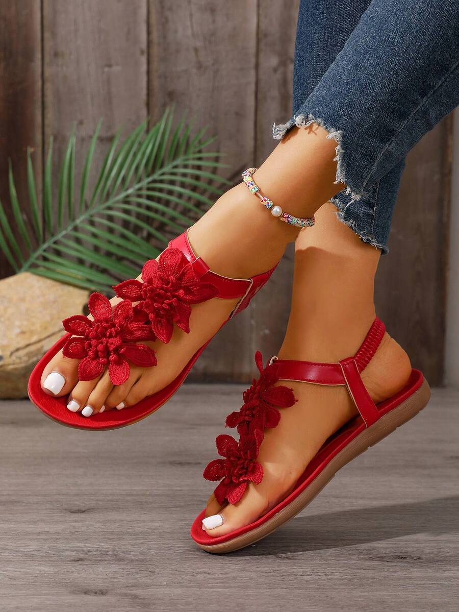 Waldoz Flora | Orthopädische Sandalen mit Blumenapplikation