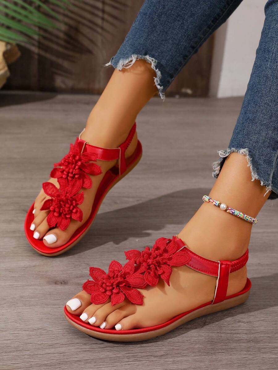 Waldoz Flora | Orthopädische Sandalen mit Blumenapplikation