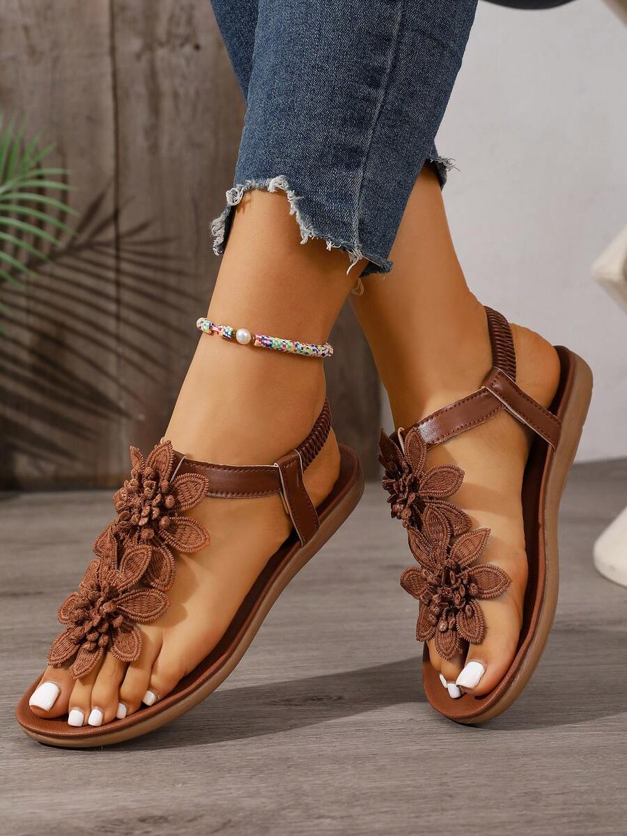 Waldoz Flora | Orthopädische Sandalen mit Blumenapplikation