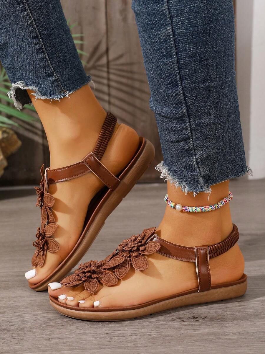 Waldoz Flora | Orthopädische Sandalen mit Blumenapplikation