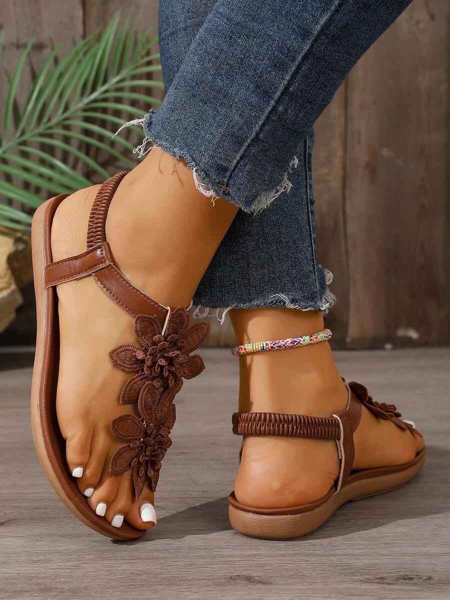 Waldoz Flora | Orthopädische Sandalen mit Blumenapplikation
