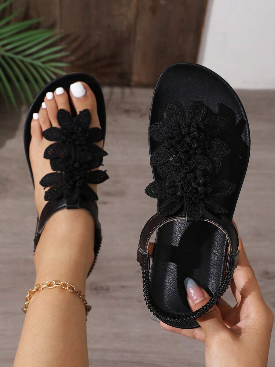 Waldoz Flora | Orthopädische Sandalen mit Blumenapplikation