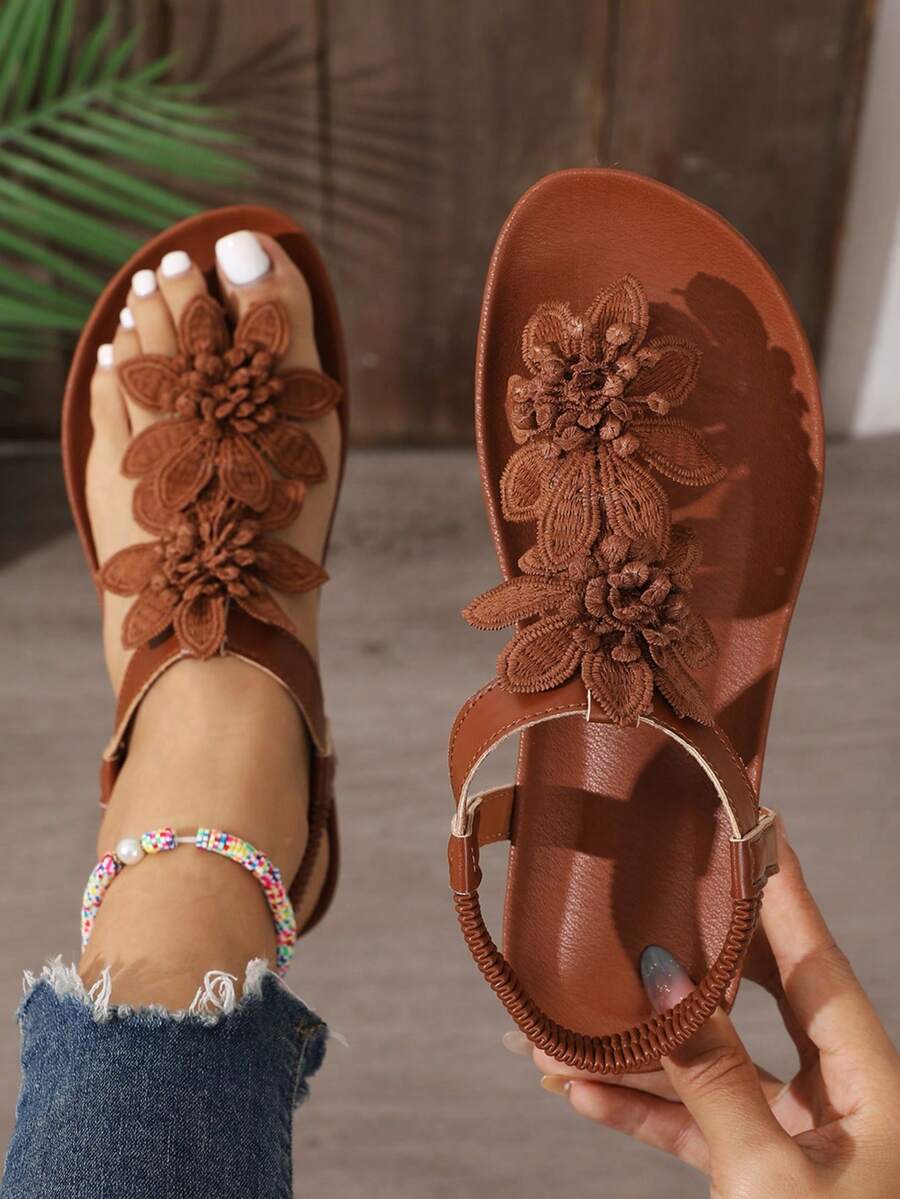 Waldoz Flora | Orthopädische Sandalen mit Blumenapplikation