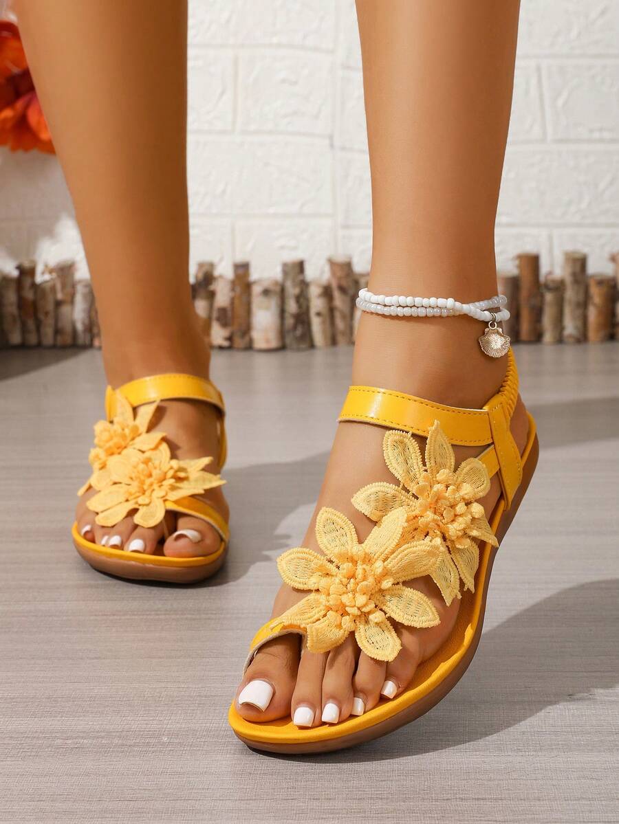 Waldoz Flora | Orthopädische Sandalen mit Blumenapplikation
