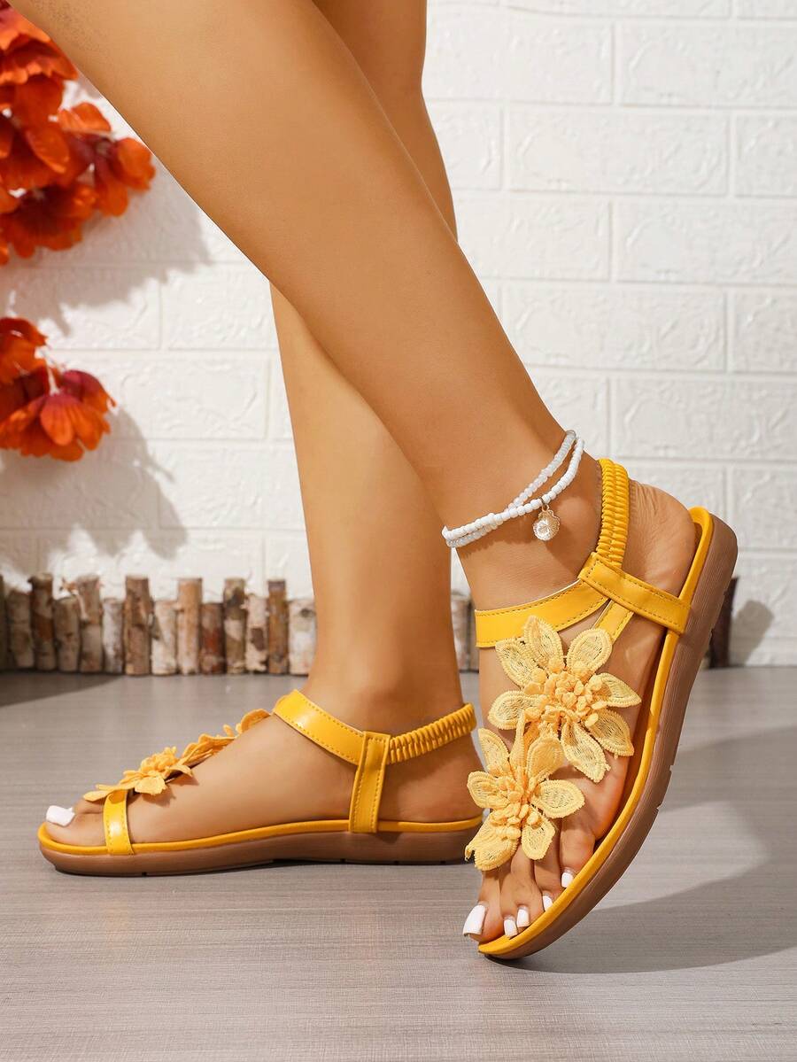 Waldoz Flora | Orthopädische Sandalen mit Blumenapplikation