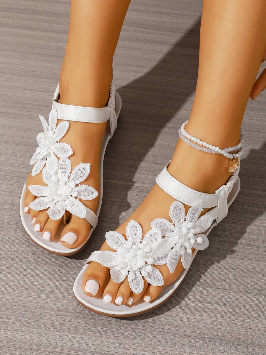 Waldoz Flora | Orthopädische Sandalen mit Blumenapplikation