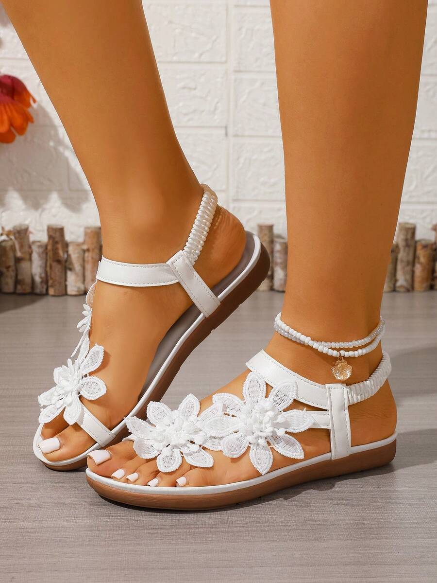 Waldoz Flora | Orthopädische Sandalen mit Blumenapplikation