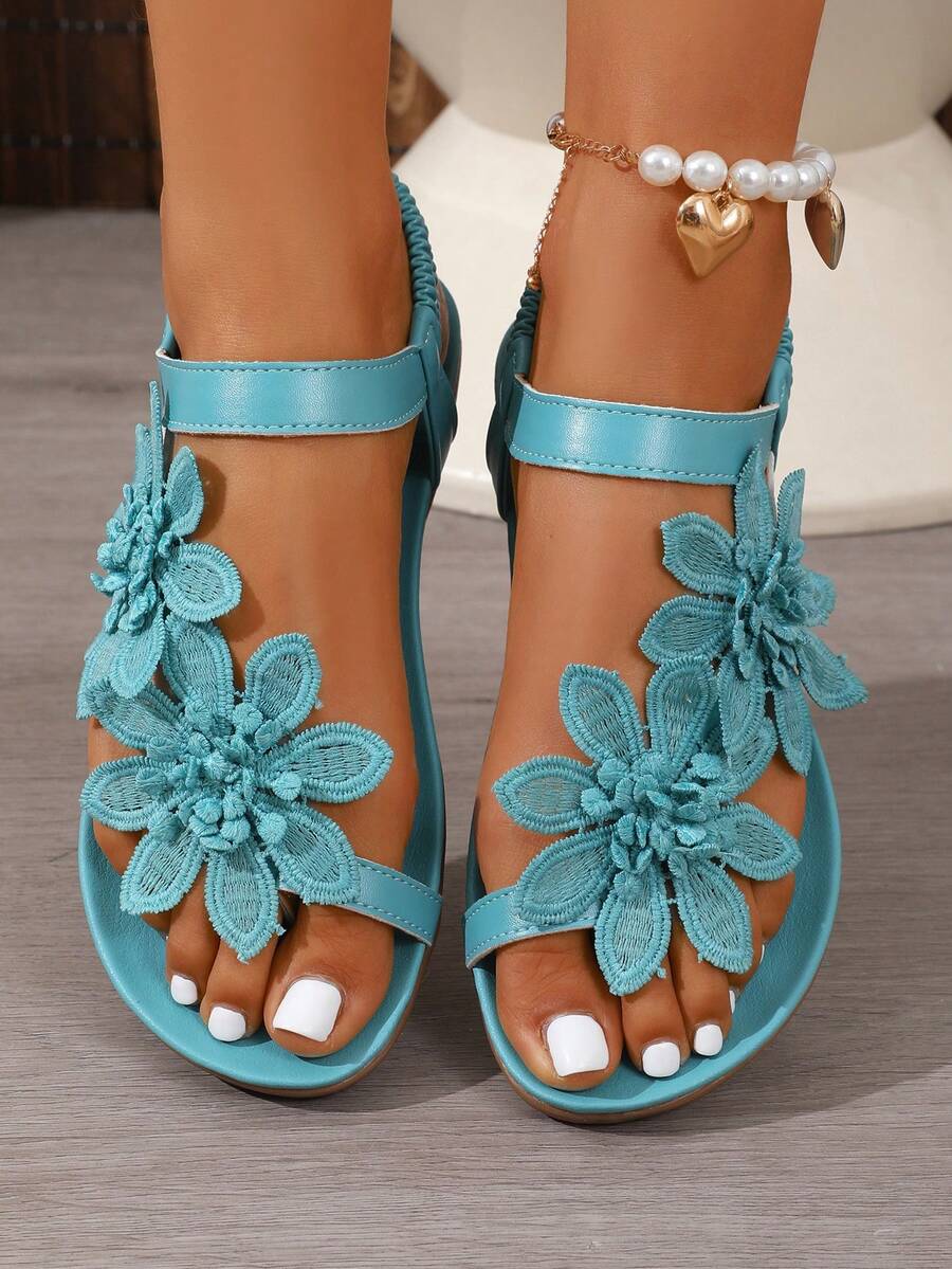 Waldoz Flora | Orthopädische Sandalen mit Blumenapplikation