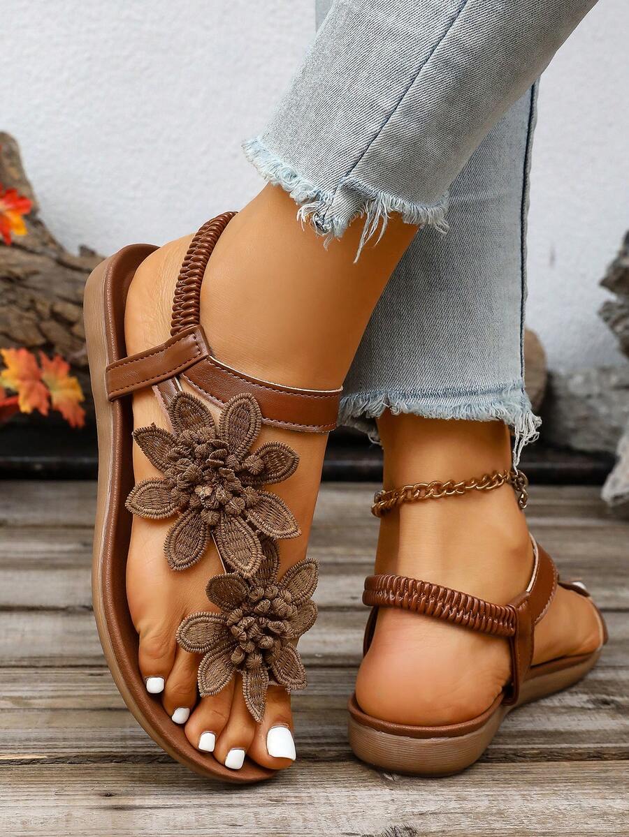 Waldoz Flora | Orthopädische Sandalen mit Blumenapplikation