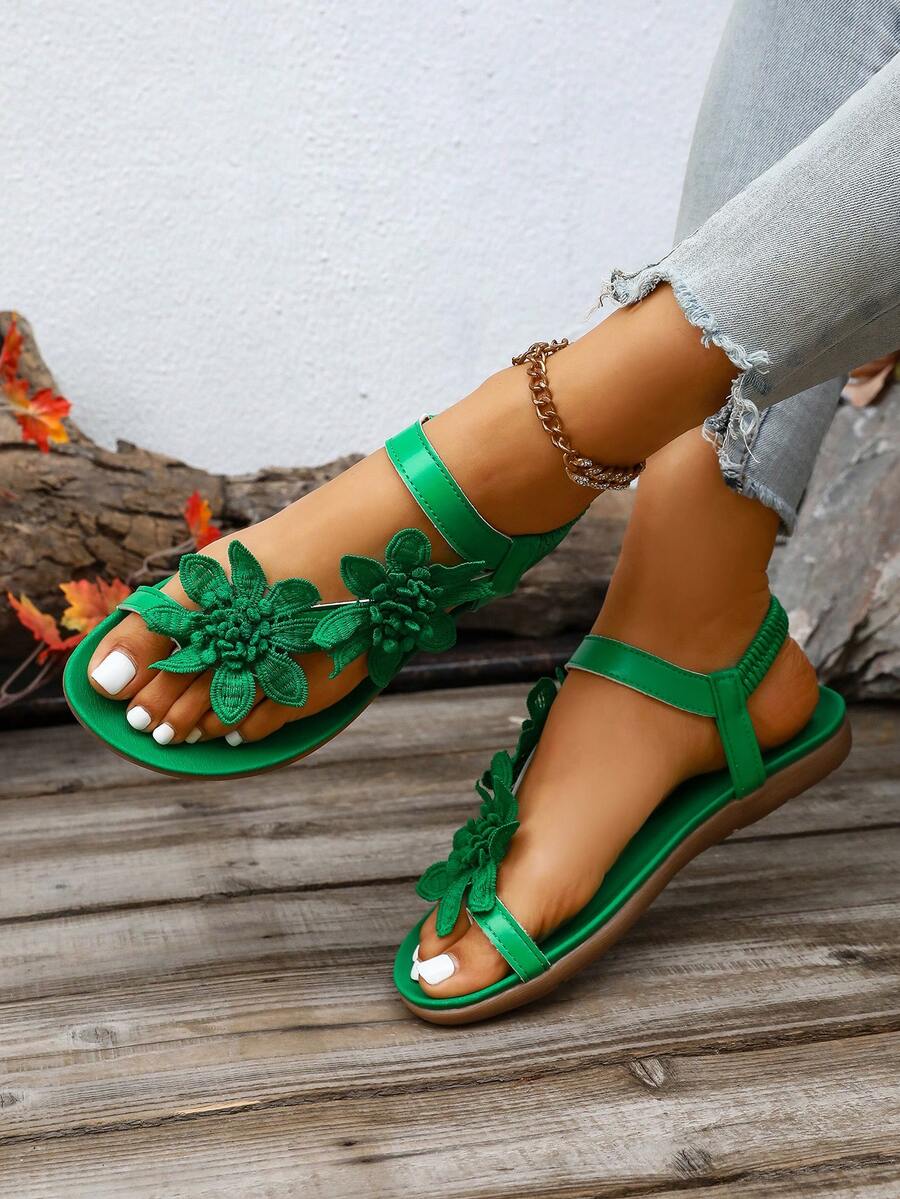 Waldoz Flora | Orthopädische Sandalen mit Blumenapplikation
