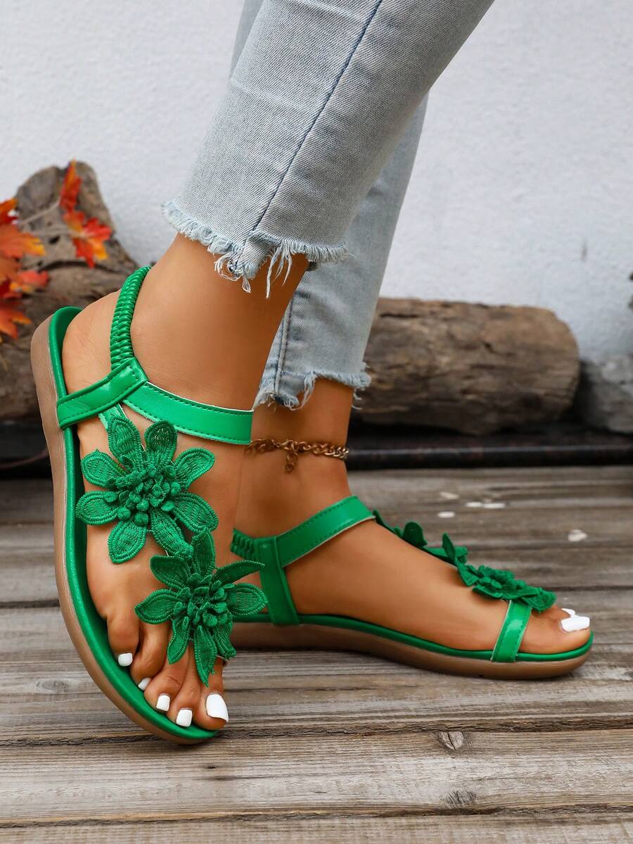 Waldoz Flora | Orthopädische Sandalen mit Blumenapplikation