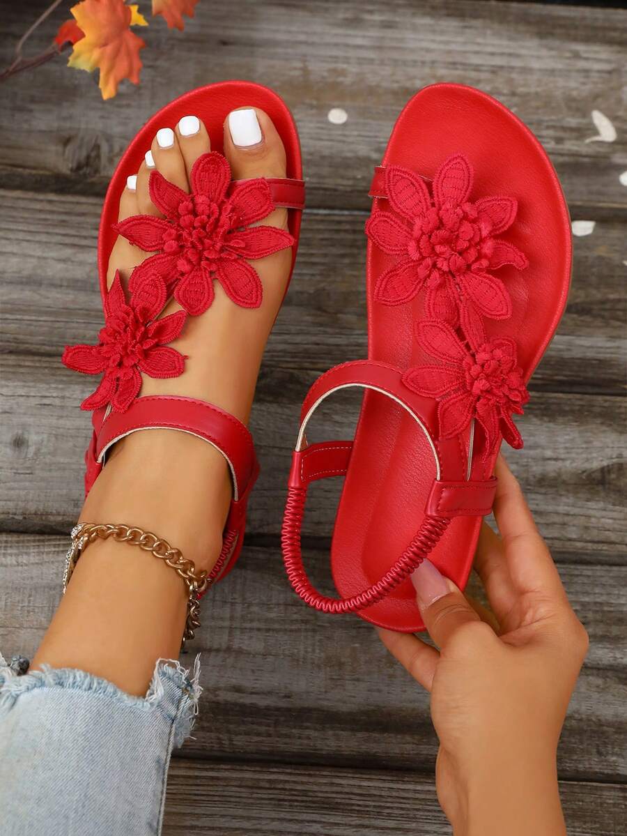 Waldoz Flora | Orthopädische Sandalen mit Blumenapplikation