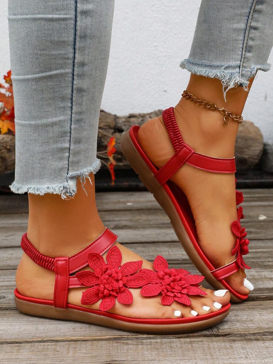 Waldoz Flora | Orthopädische Sandalen mit Blumenapplikation