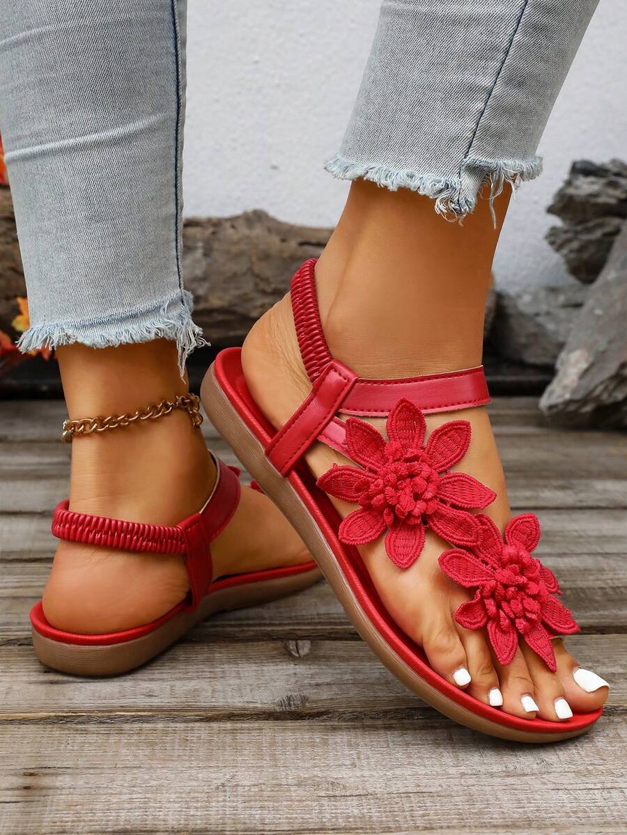 Waldoz Flora | Orthopädische Sandalen mit Blumenapplikation