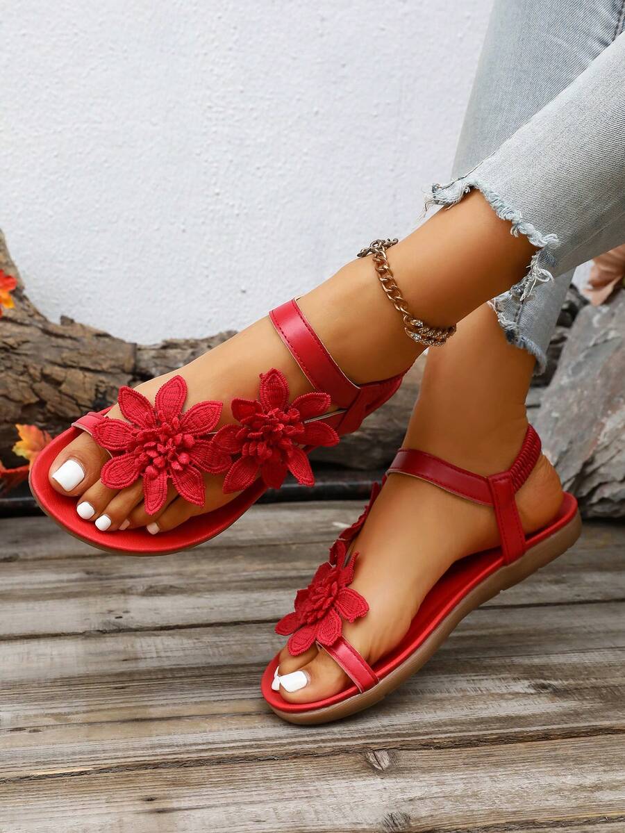 Waldoz Flora | Orthopädische Sandalen mit Blumenapplikation
