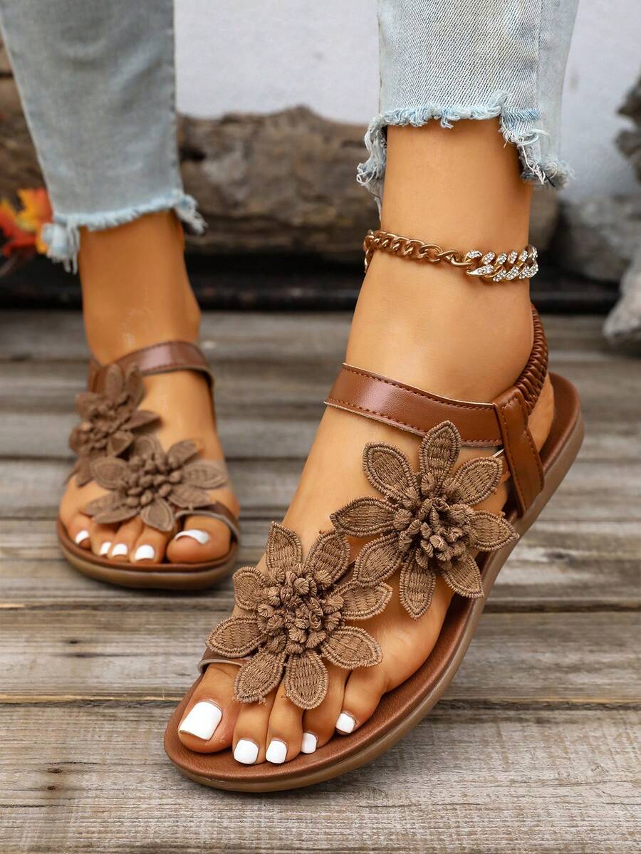 Waldoz Flora | Orthopädische Sandalen mit Blumenapplikation