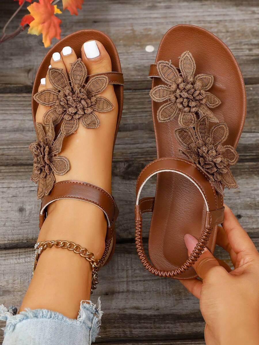 Waldoz Flora | Orthopädische Sandalen mit Blumenapplikation