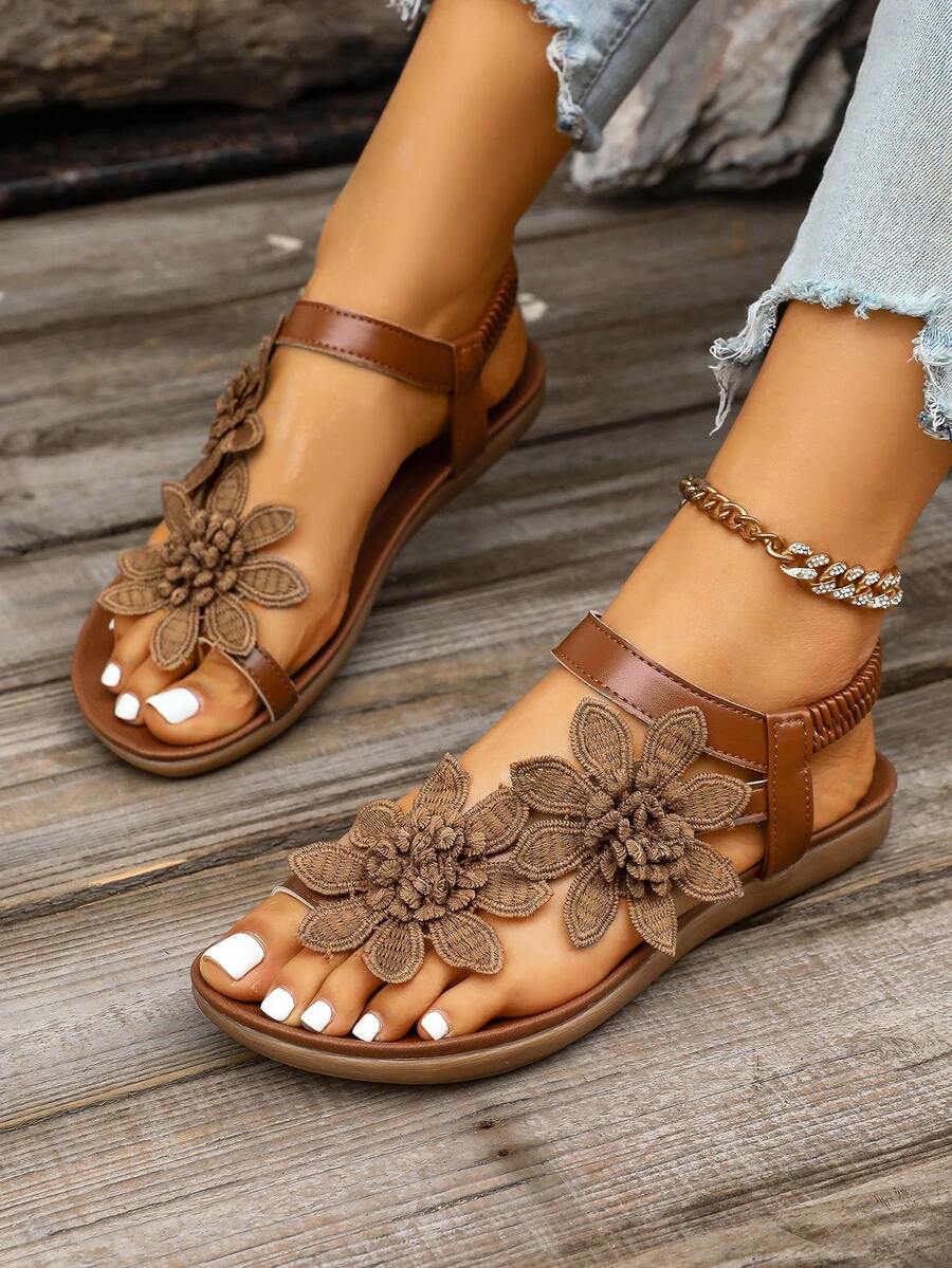 Waldoz Flora | Orthopädische Sandalen mit Blumenapplikation