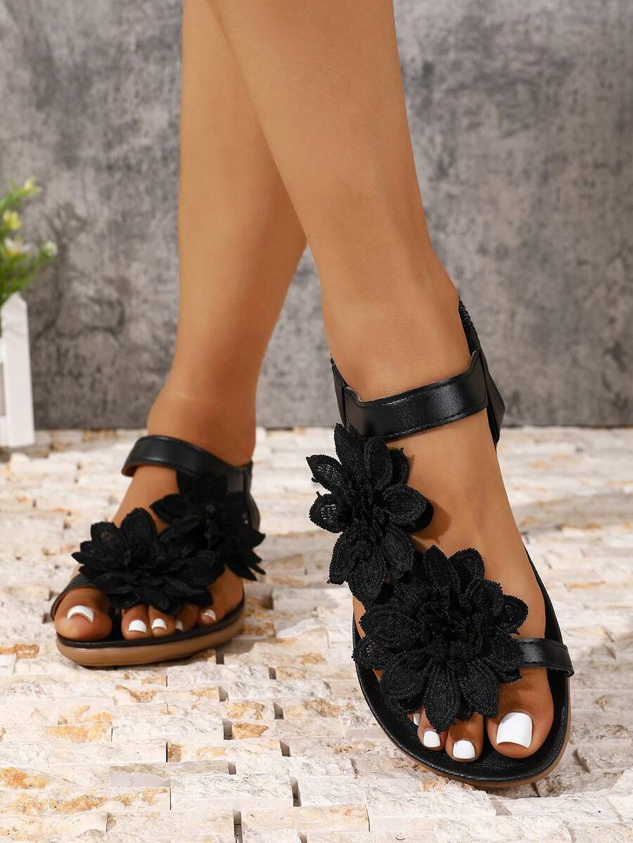 Waldoz Flora | Orthopädische Sandalen mit Blumenapplikation