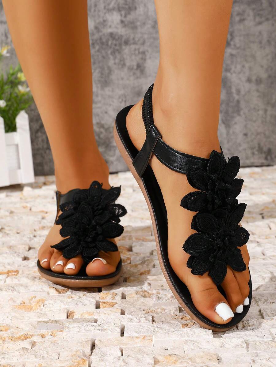 Waldoz Flora | Orthopädische Sandalen mit Blumenapplikation