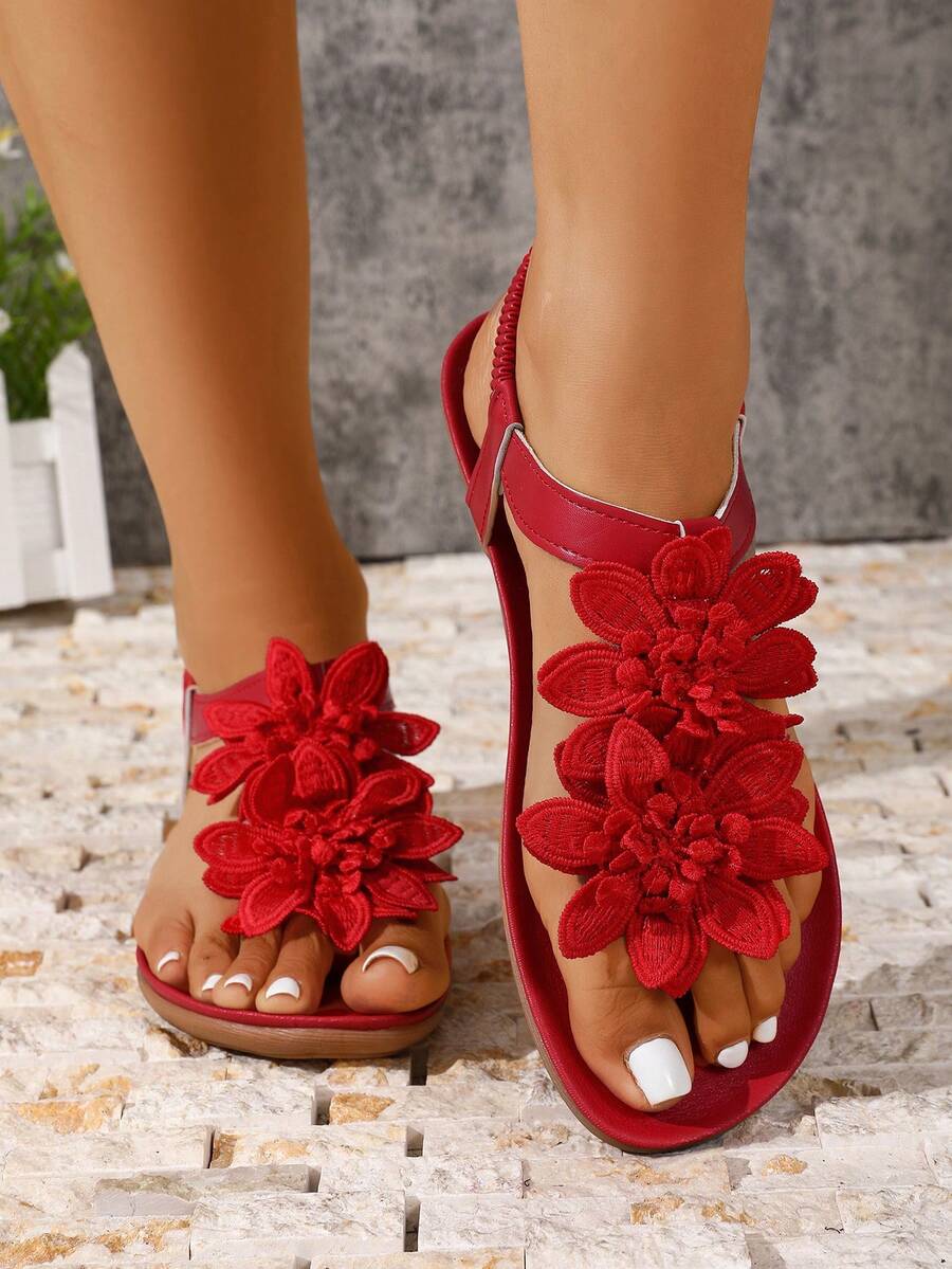 Waldoz Flora | Orthopädische Sandalen mit Blumenapplikation