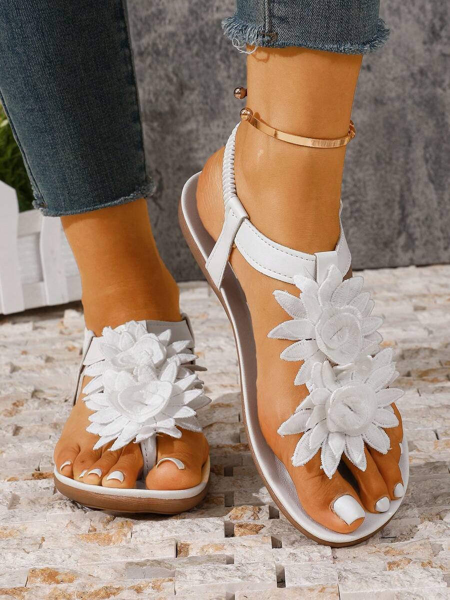 Waldoz Flora | Orthopädische Sandalen mit Blumenapplikation
