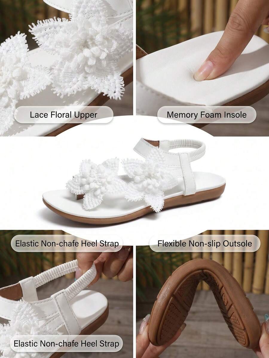 Waldoz Flora | Orthopädische Sandalen mit Blumenapplikation