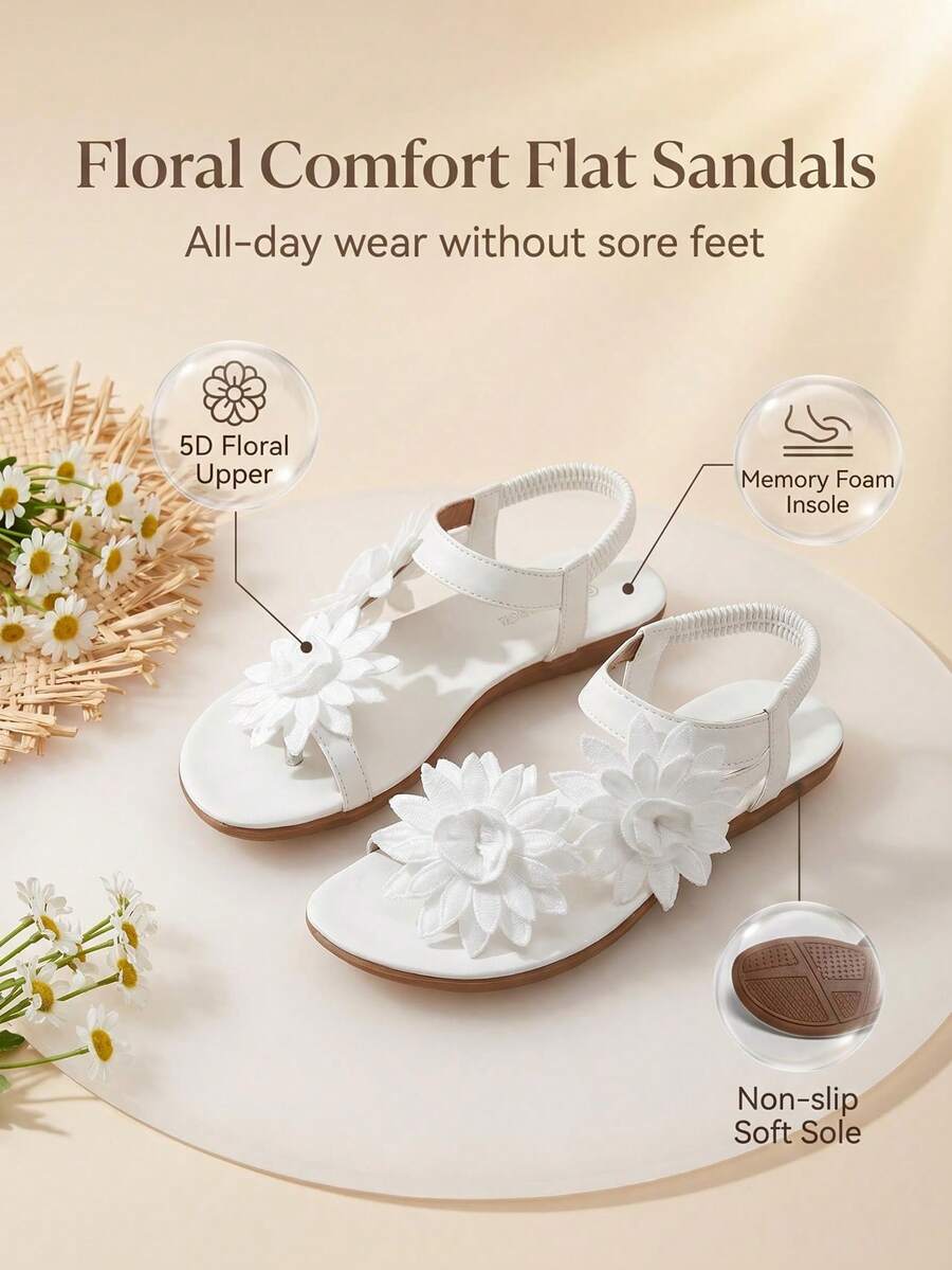 Waldoz Flora | Orthopädische Sandalen mit Blumenapplikation