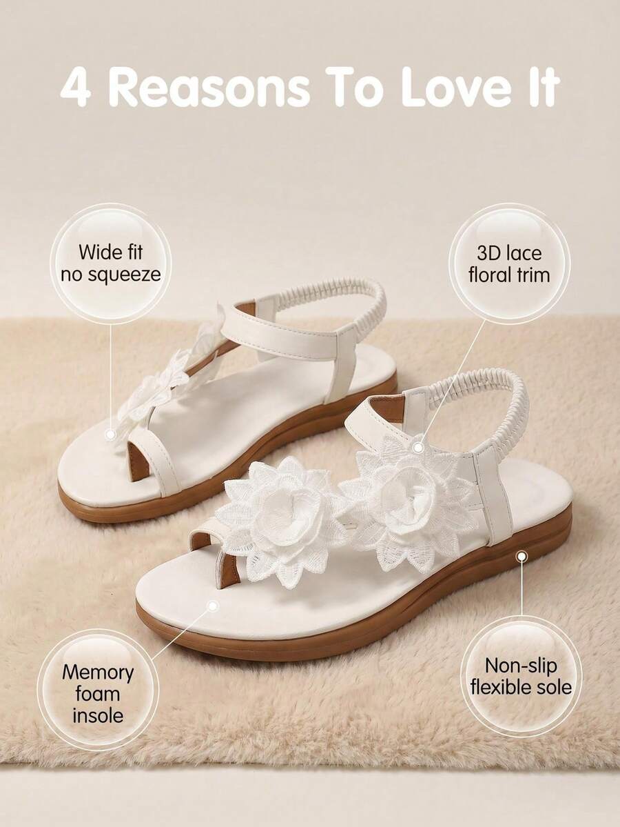 Waldoz Flora | Orthopädische Sandalen mit Blumenapplikation
