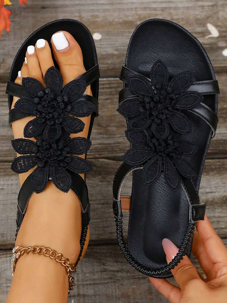 Waldoz Flora | Orthopädische Sandalen mit Blumenapplikation