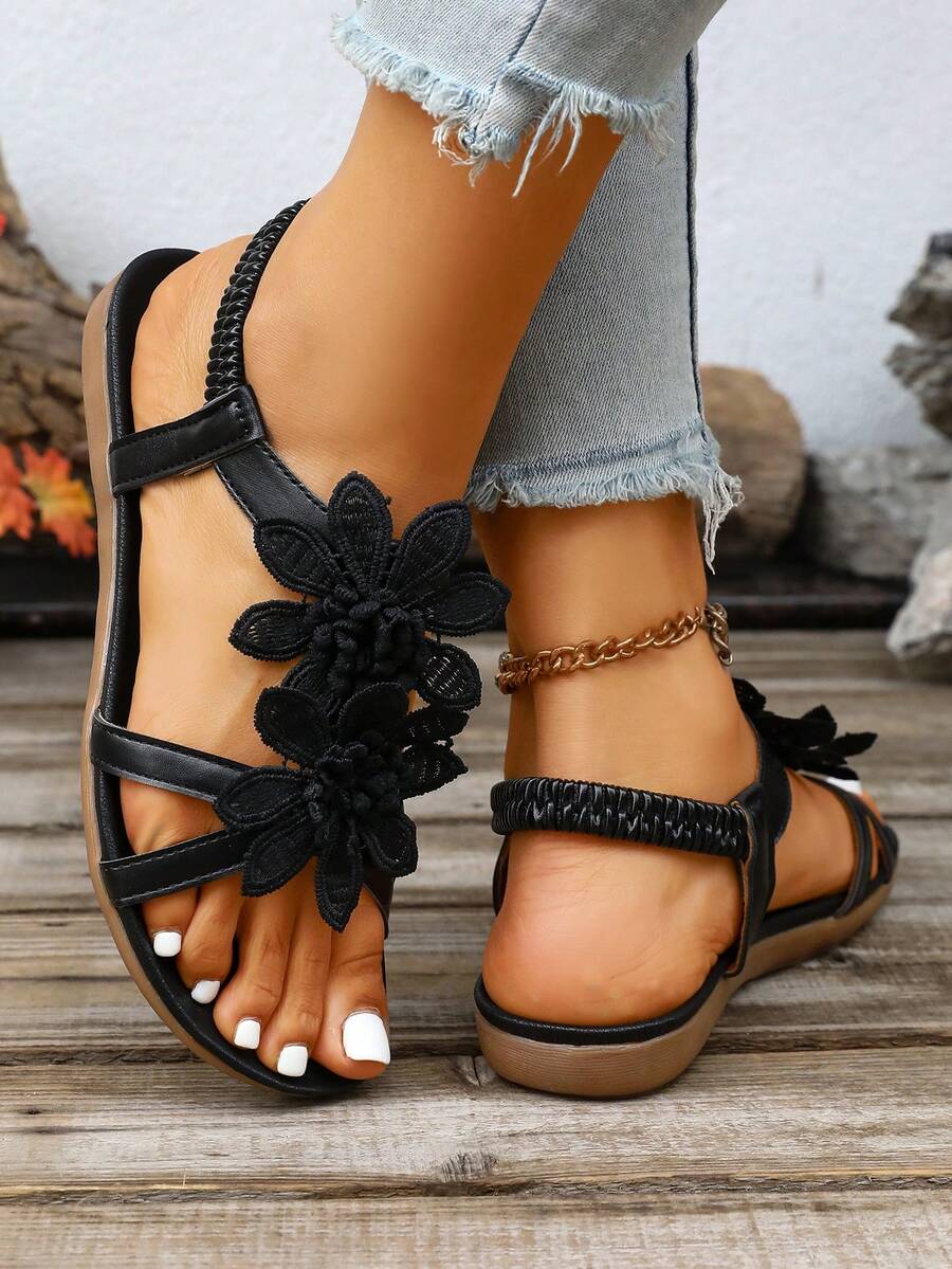 Waldoz Flora | Orthopädische Sandalen mit Blumenapplikation