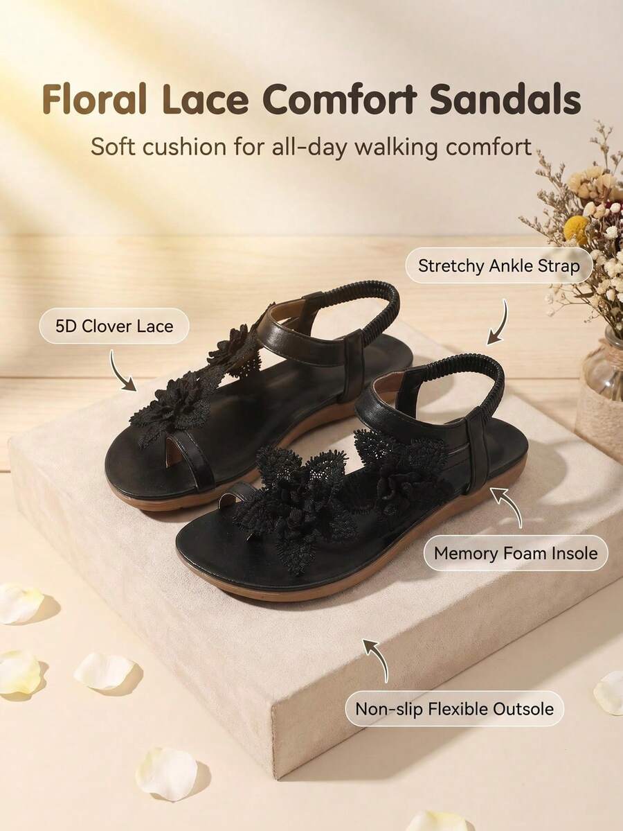 Waldoz Flora | Orthopädische Sandalen mit Blumenapplikation