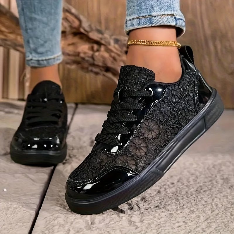 Waldoz Flora | Florale Spitzen-Sneaker