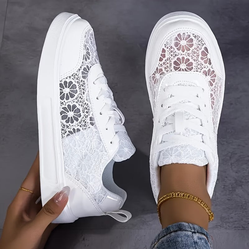 Waldoz Flora | Florale Spitzen-Sneaker