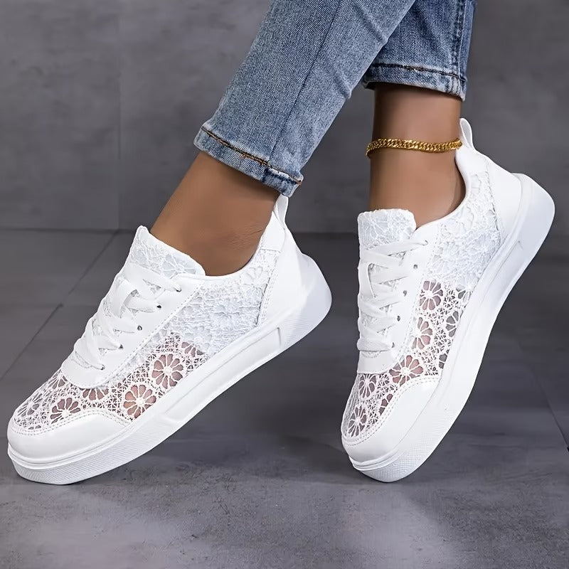 Waldoz Flora | Florale Spitzen-Sneaker
