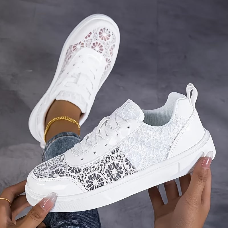 Waldoz Flora | Florale Spitzen-Sneaker