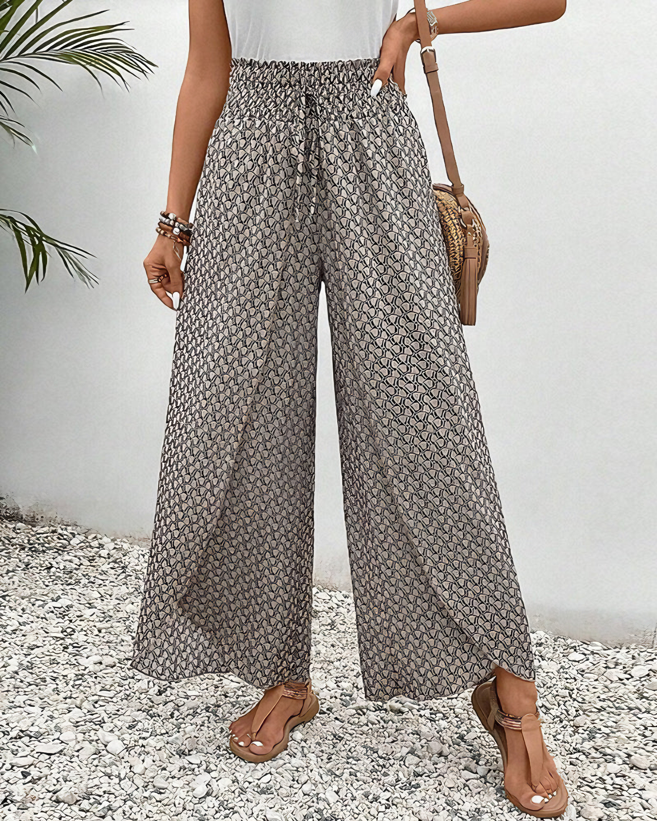 Sommerfeld | Lisette Hose mit weitem Bein und geometrischem Druck