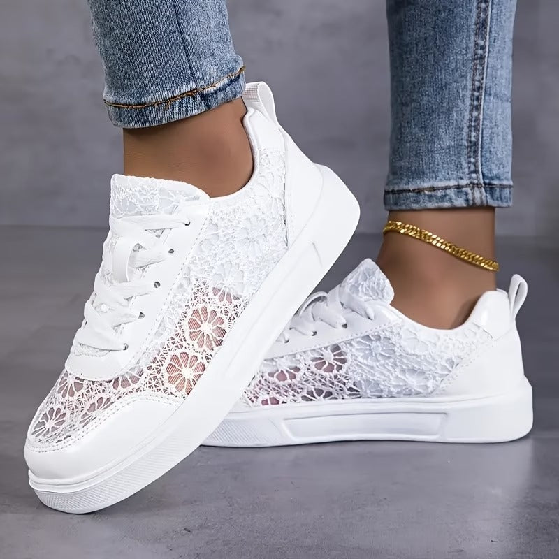 Waldoz Flora | Florale Spitzen-Sneaker